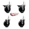 Service Caster 4'' Phenolic Wheel Swivel 7/16'' Grip Ring Stem Caster Set 2 Brakes, 4PK SCC-GR20S414-PHR-PLB-716138-2-S-2 - alternate 3